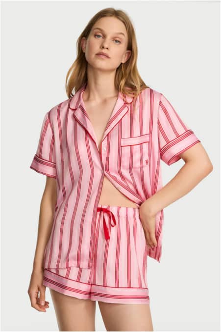 Christmas Satin Short Pyjamas Set
